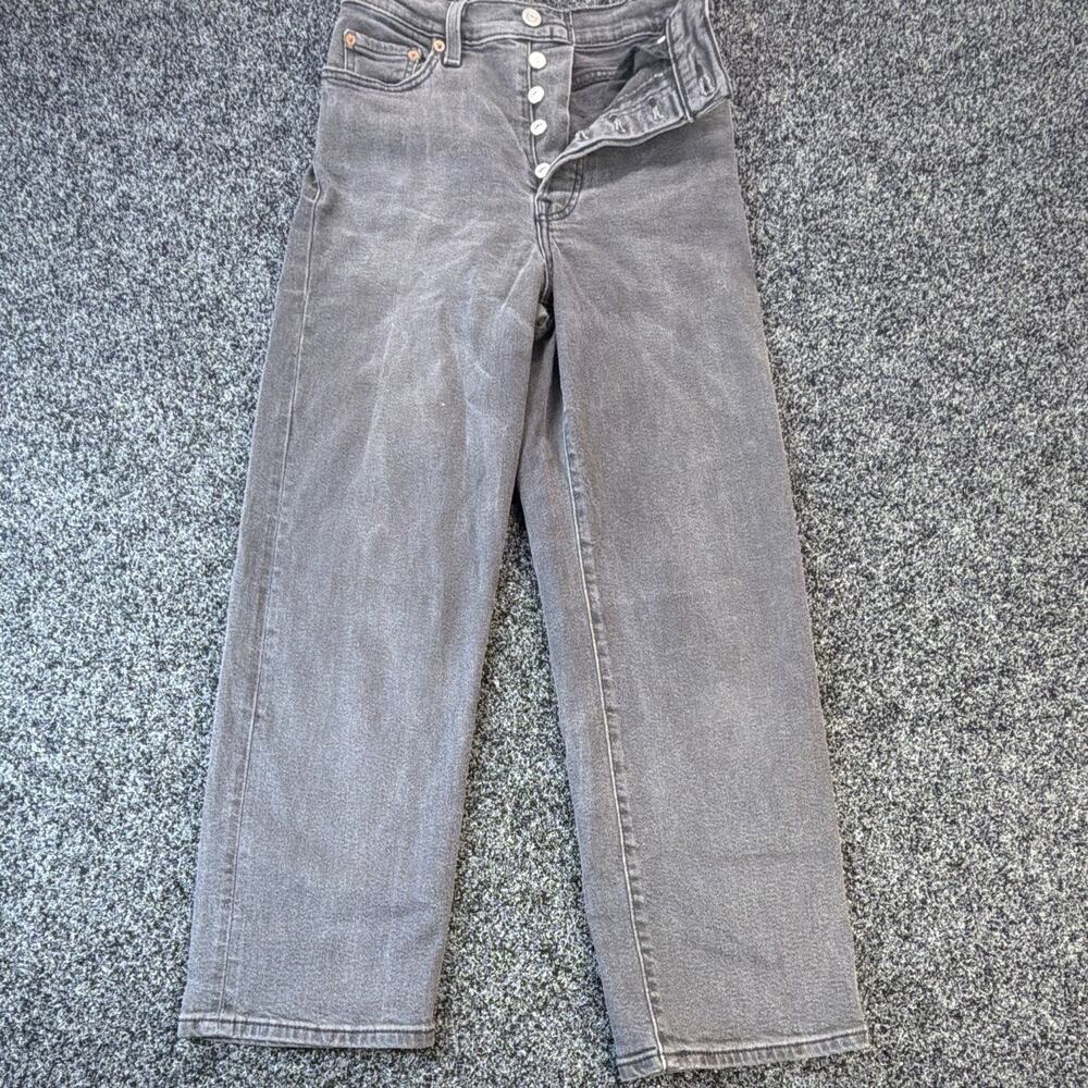 Levi’s Women’s High Rise Gray Straight Ankle Medium Wash Denim Jeans 26